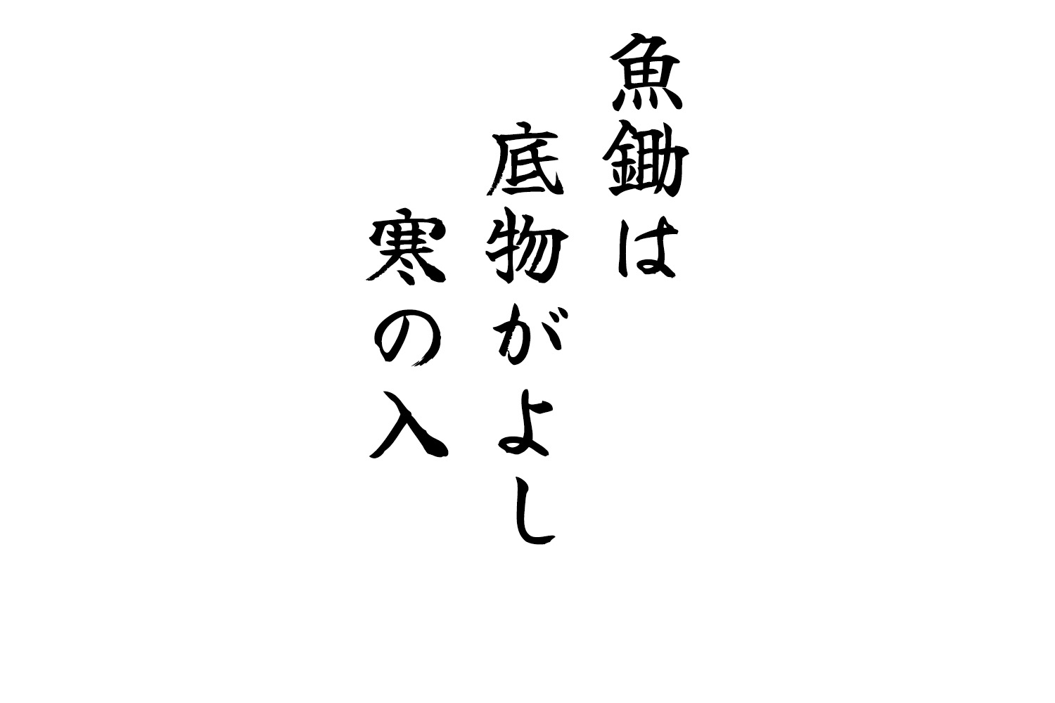 魚鋤は底物がよし寒の入