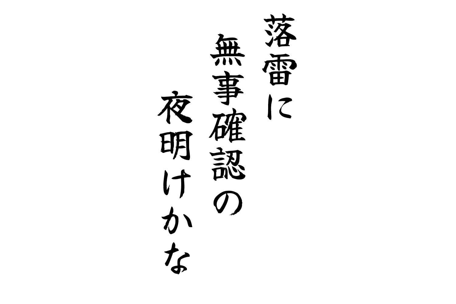 落雷に無事確認の夜明けかな