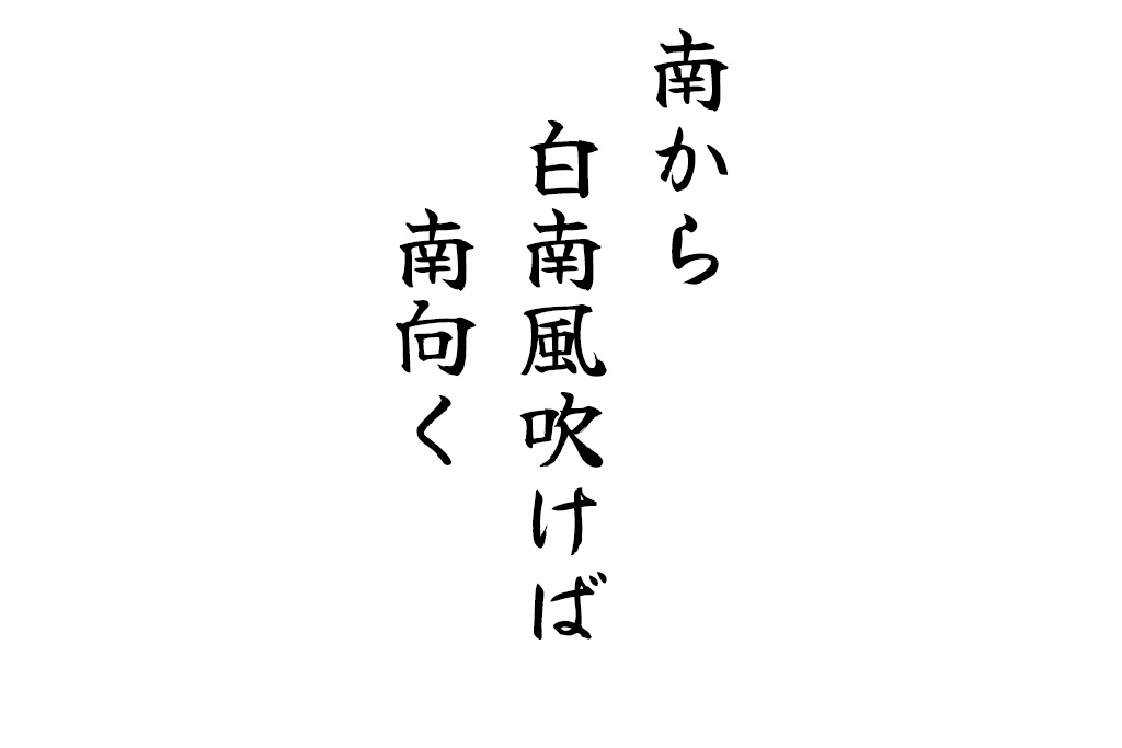 南から白南風吹けば南向く