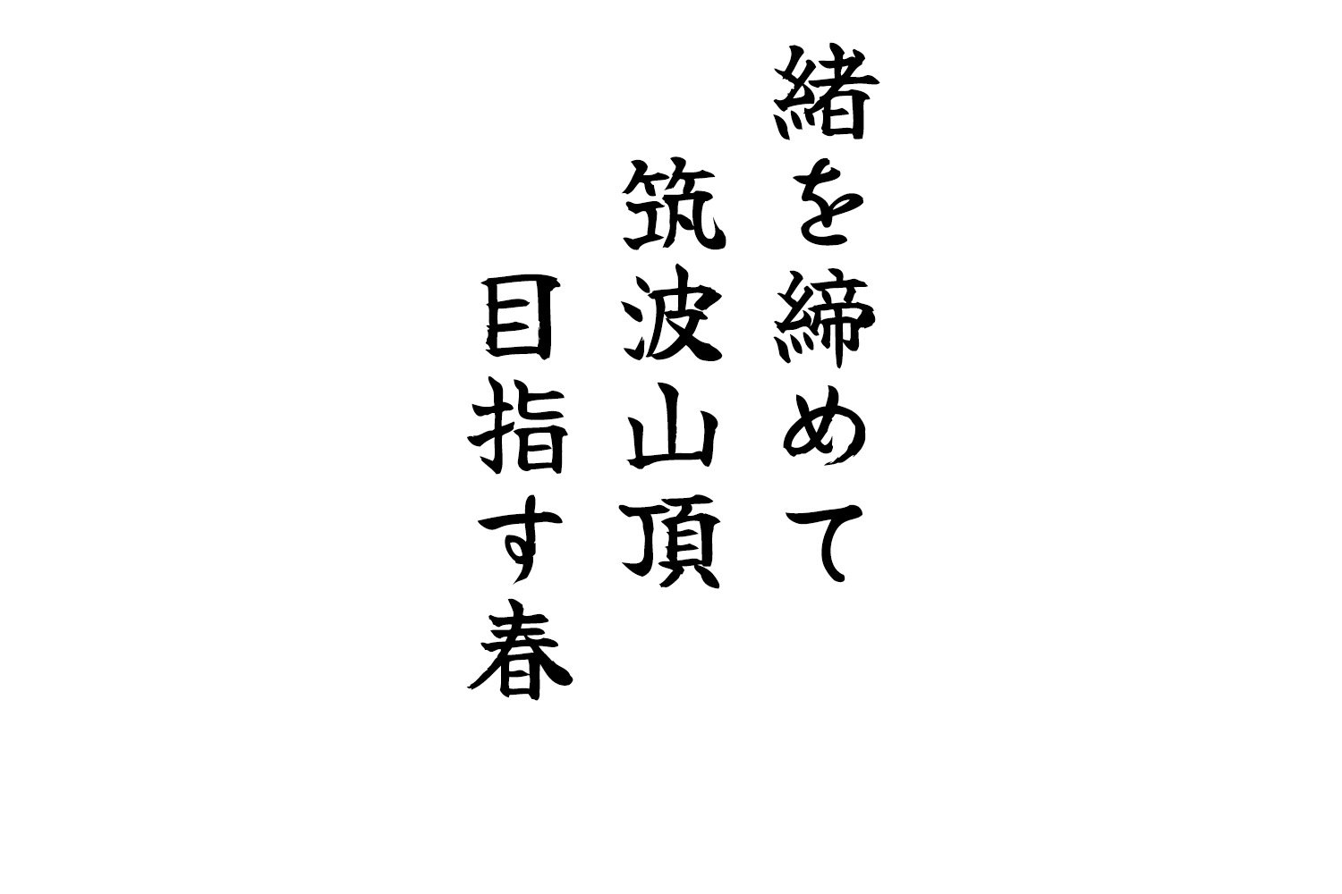 緒を締めて筑波山頂目指す春