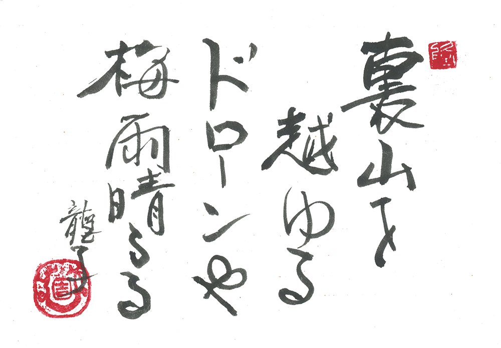 裏山を越ゆるドローンや梅雨晴るる